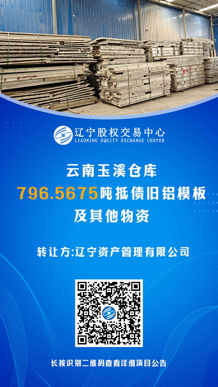 遼寧資產(chǎn)管理有限公司鋁模板掛拍公告（云南玉溪、安徽六安、湖南永州）（已成交）